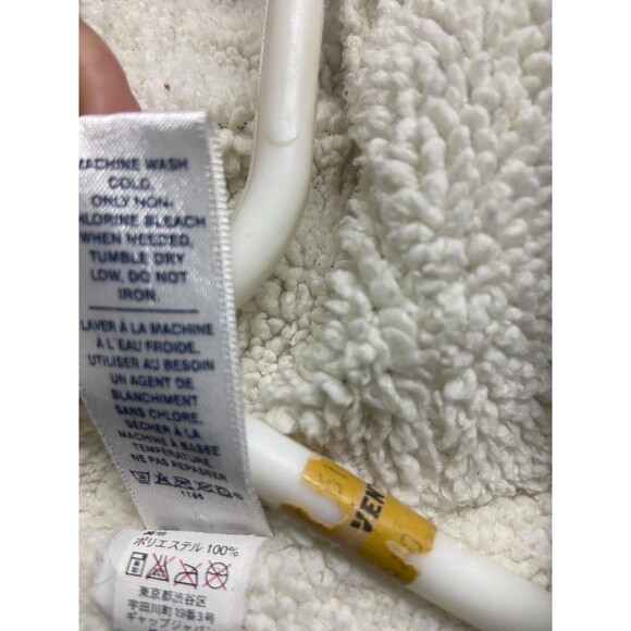 Gap Baby Fleece Sherpa Lined Gray Button Front Warm Coat 3-6 Month Unisex Hoo - Picture 4 of 7